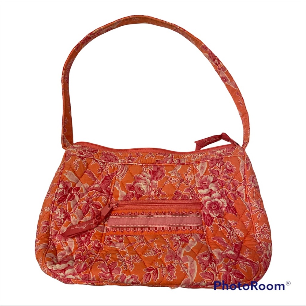 Small Vera Bradley Quilted Purse Shoulder Bag Retired Pattern Hope Toile Orange